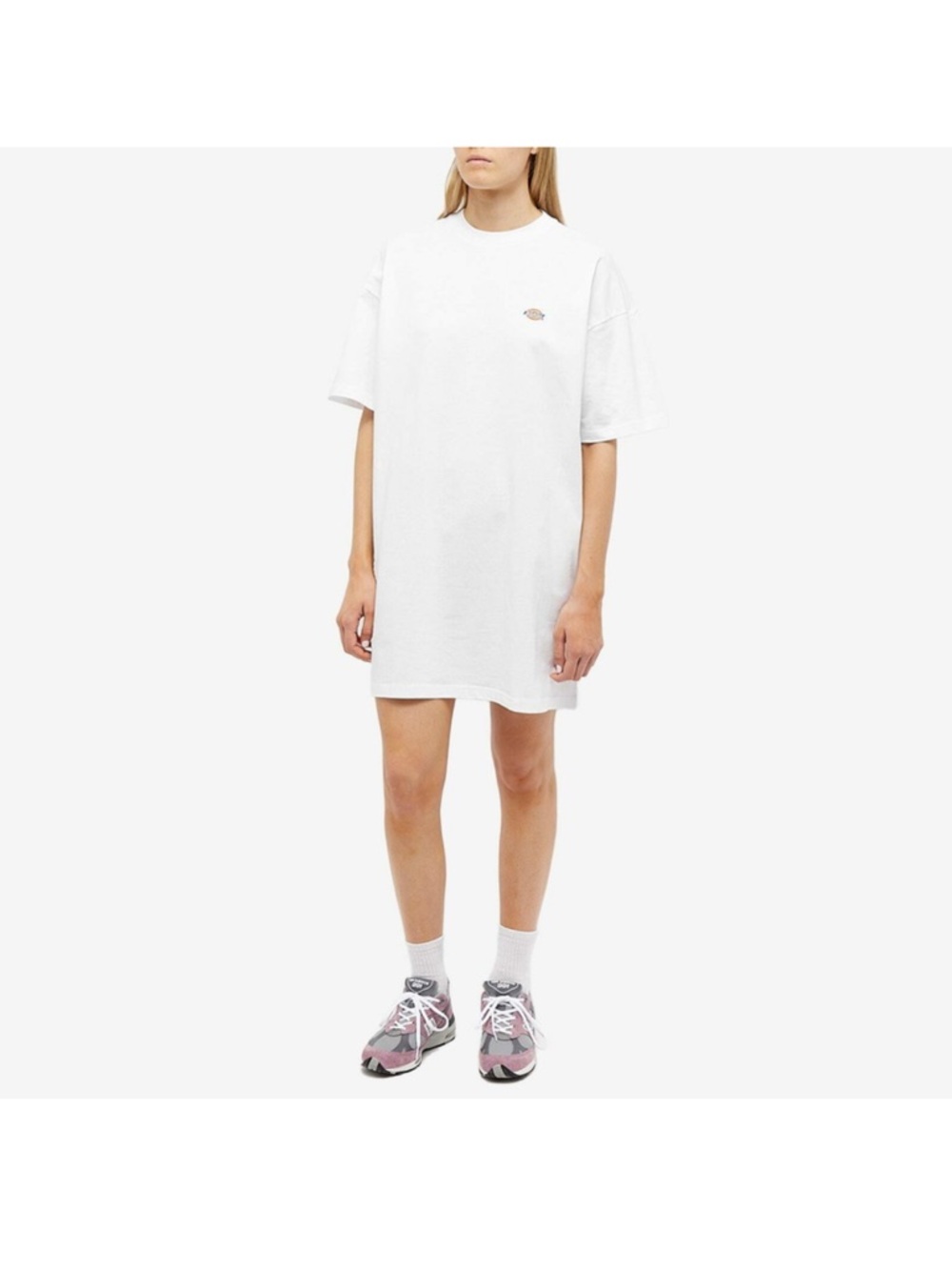Dickies White Tee Dress with Chest Logo